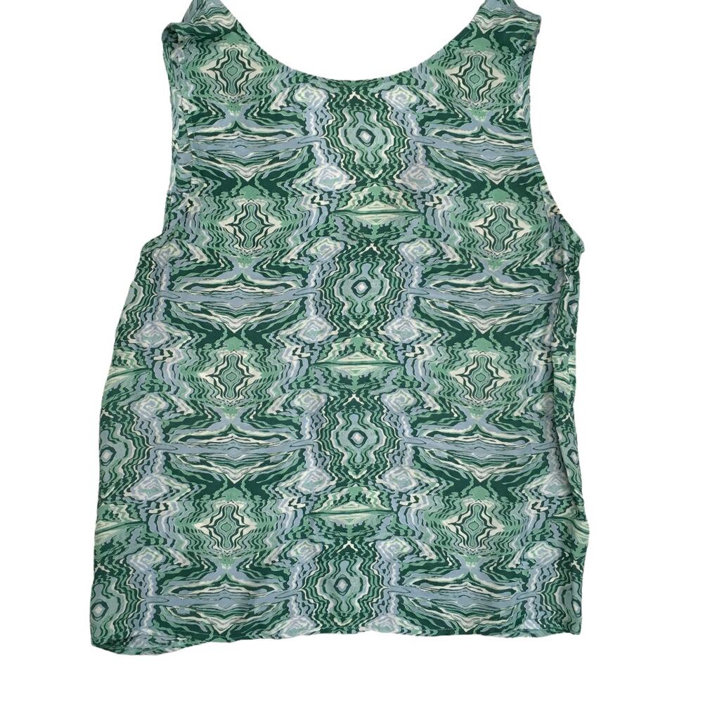 Kelly Wearstler‎ Blouse Print Silk Blend Sleeveless Women's XS Back Zip Tank Top